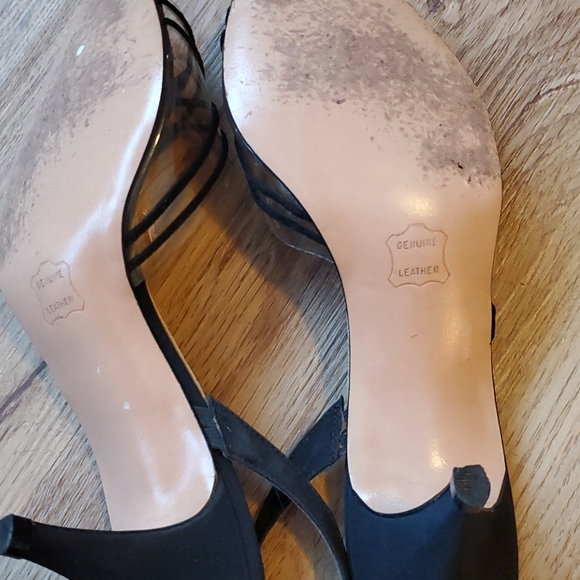 Jack Rogers GUC slingback heels black clear 8N - Picture 4 of 10